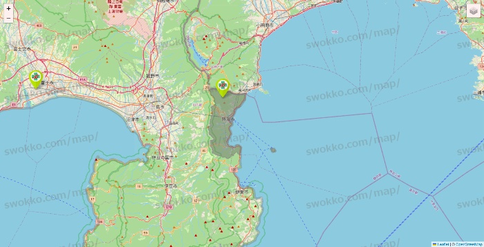 静岡県のベストライフの施設地図