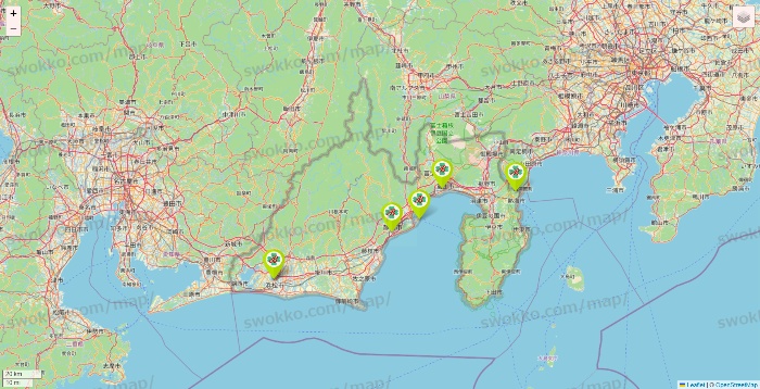 静岡県のベストライフの施設地図