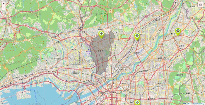 大阪府のベストライフの施設地図