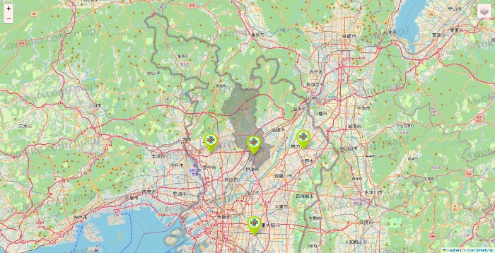 大阪府のベストライフの施設地図