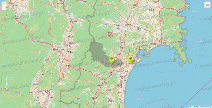 宮城県のベストライフの施設地図