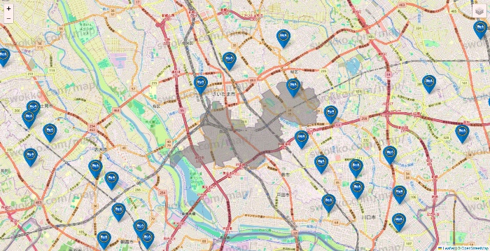 埼玉県のBig-A（ビッグ・エー）の店舗地図