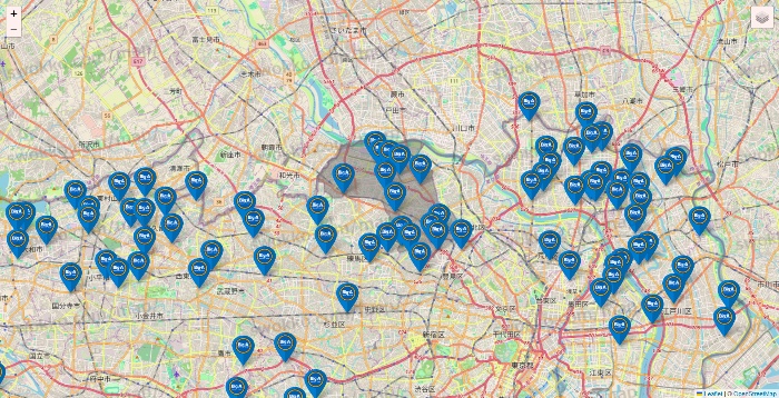 東京都のBig-A（ビッグ・エー）の店舗地図