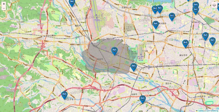 東京都のBig-A（ビッグ・エー）の店舗地図