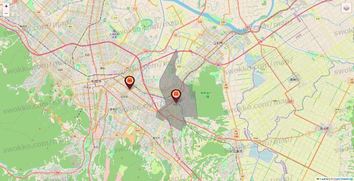 北海道のバーガーキングの店舗地図