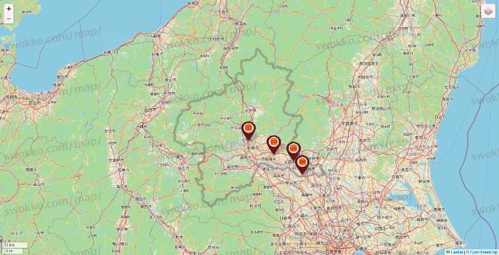 群馬県のバーガーキングの店舗地図
