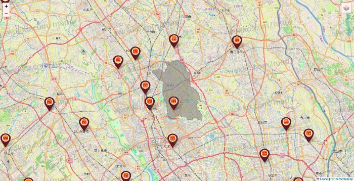 埼玉県のバーガーキングの店舗地図