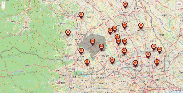 埼玉県のバーガーキングの店舗地図