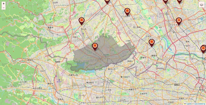 埼玉県のバーガーキングの店舗地図