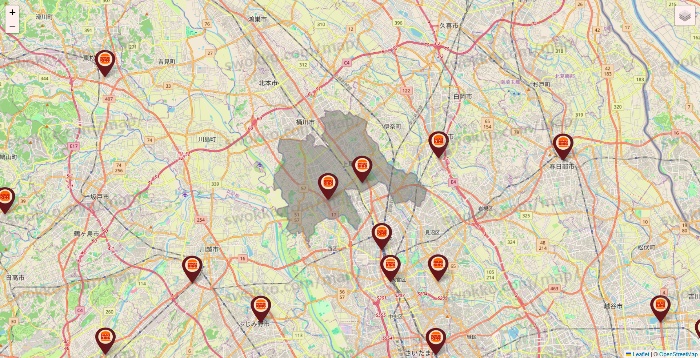 埼玉県のバーガーキングの店舗地図