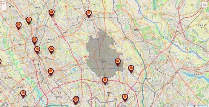 埼玉県のバーガーキングの店舗地図