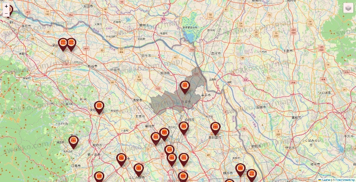埼玉県のバーガーキングの店舗地図