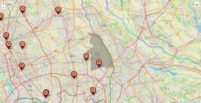 埼玉県のバーガーキングの店舗地図