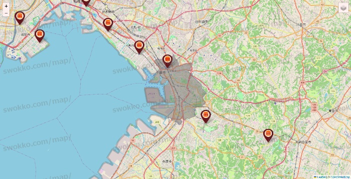 千葉県のバーガーキングの店舗地図
