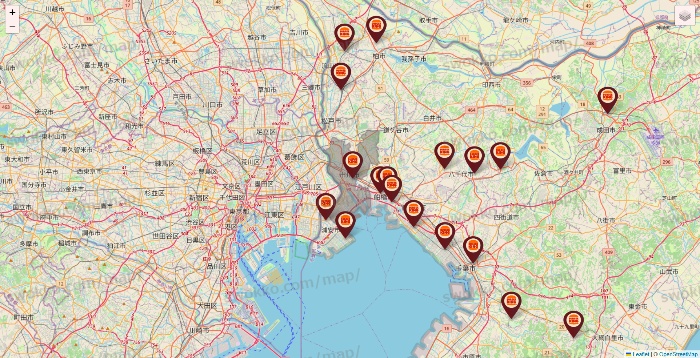 千葉県のバーガーキングの店舗地図