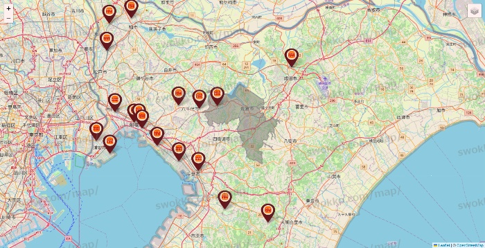 千葉県のバーガーキングの店舗地図