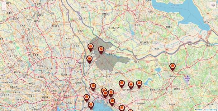 千葉県のバーガーキングの店舗地図