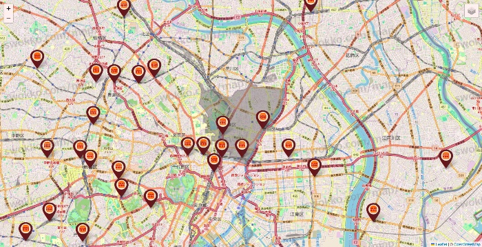 東京都のバーガーキングの店舗地図