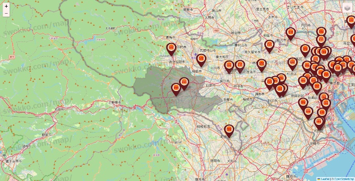 東京都のバーガーキングの店舗地図