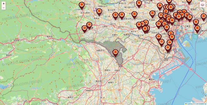 東京都のバーガーキングの店舗地図