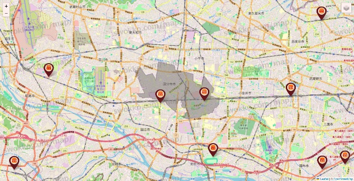 東京都のバーガーキングの店舗地図