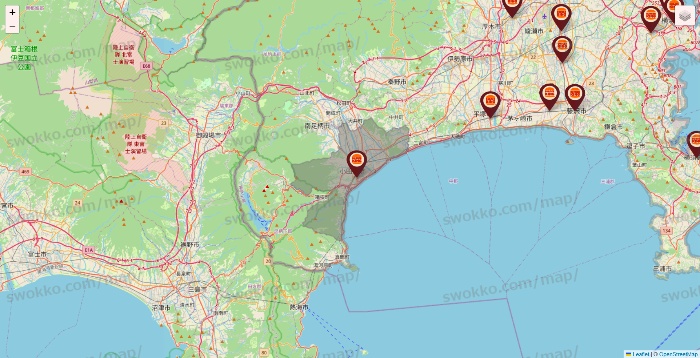 神奈川県のバーガーキングの店舗地図