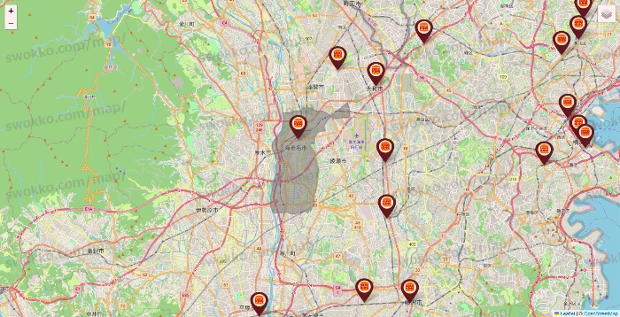 神奈川県のバーガーキングの店舗地図