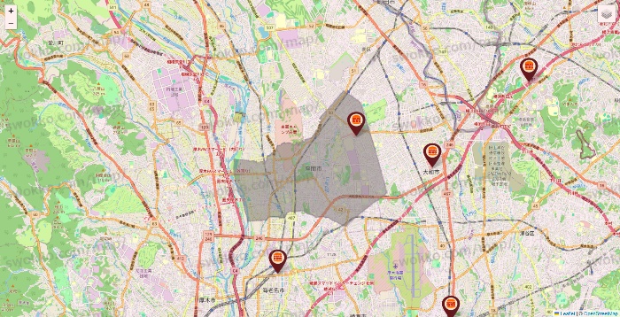 神奈川県のバーガーキングの店舗地図