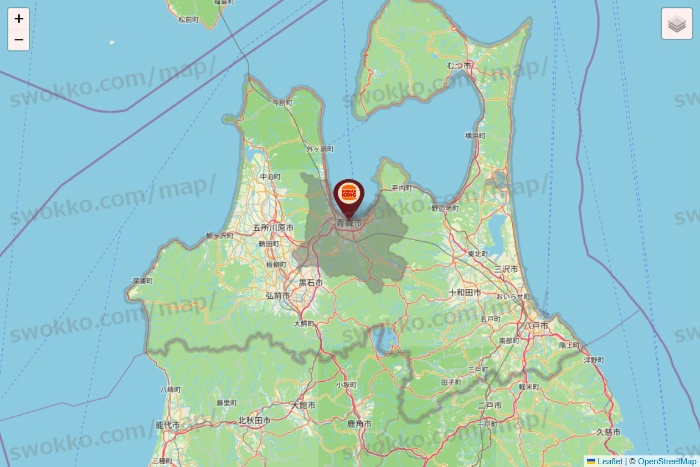 青森県のバーガーキングの店舗地図