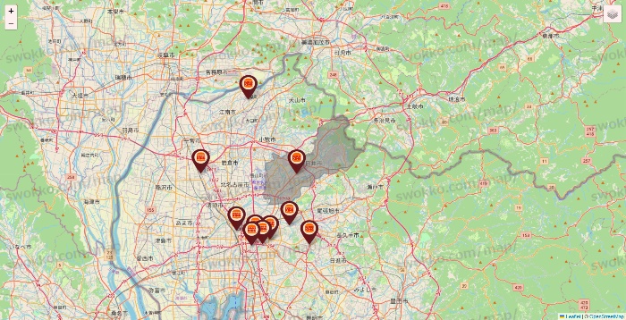 愛知県のバーガーキングの店舗地図