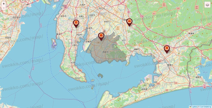 愛知県のバーガーキングの店舗地図