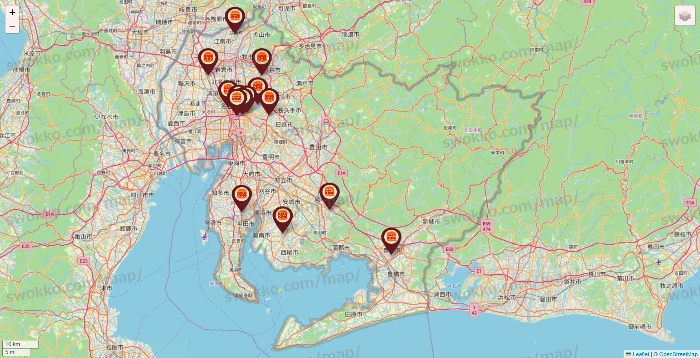 愛知県のバーガーキングの店舗地図