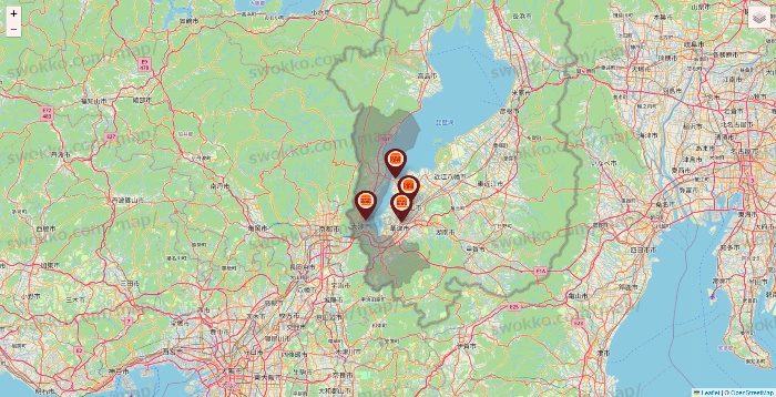 滋賀県のバーガーキングの店舗地図