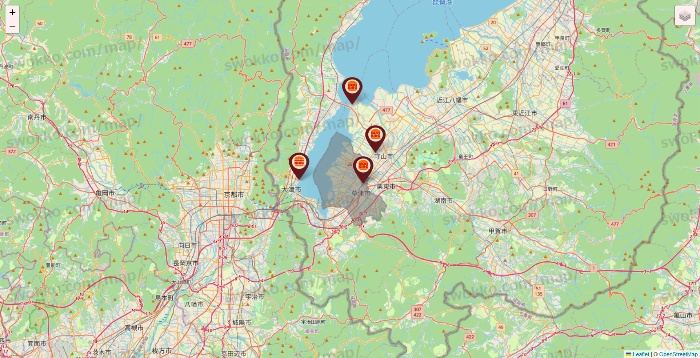 滋賀県のバーガーキングの店舗地図