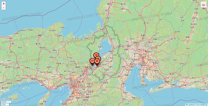 滋賀県のバーガーキングの店舗地図