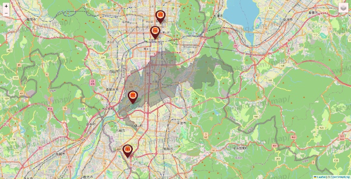 京都府のバーガーキングの店舗地図