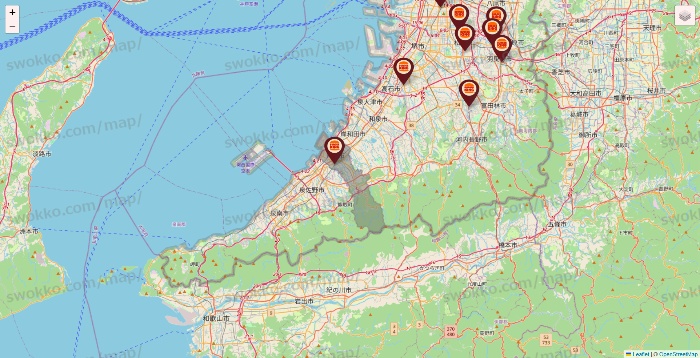 大阪府のバーガーキングの店舗地図