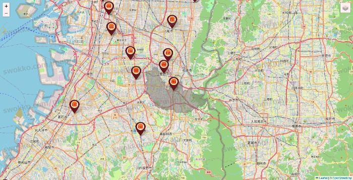 大阪府のバーガーキングの店舗地図