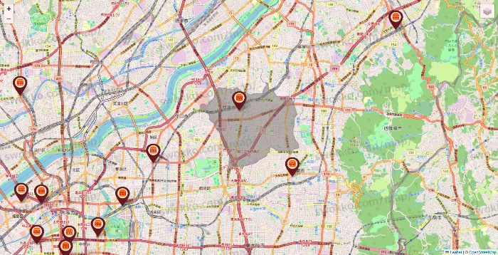 大阪府のバーガーキングの店舗地図