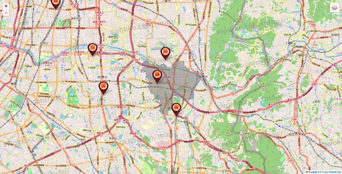 大阪府のバーガーキングの店舗地図