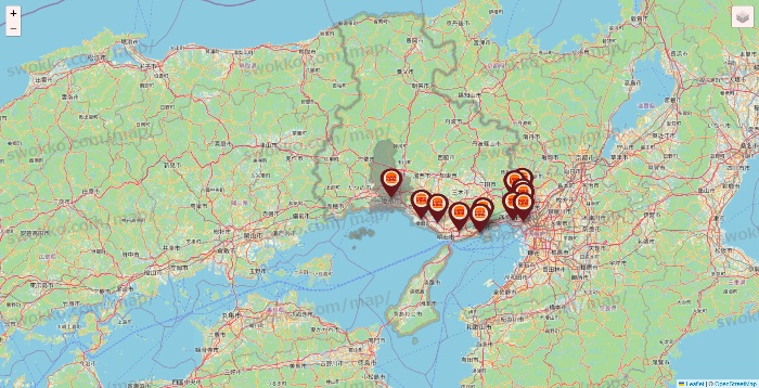 兵庫県のバーガーキングの店舗地図