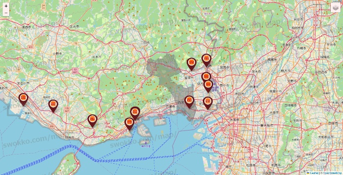 兵庫県のバーガーキングの店舗地図