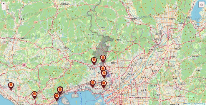 兵庫県のバーガーキングの店舗地図