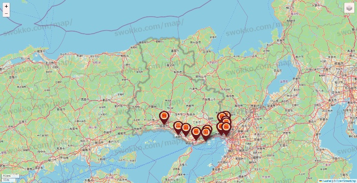 兵庫県のバーガーキングの店舗地図