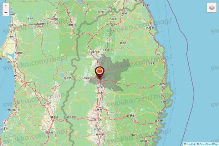 岩手県のバーガーキングの店舗地図