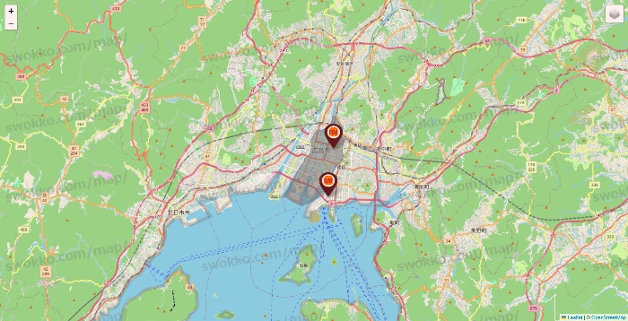 広島県のバーガーキングの店舗地図