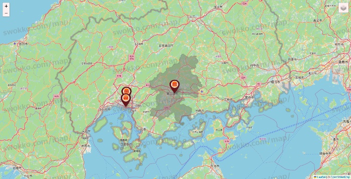 広島県のバーガーキングの店舗地図