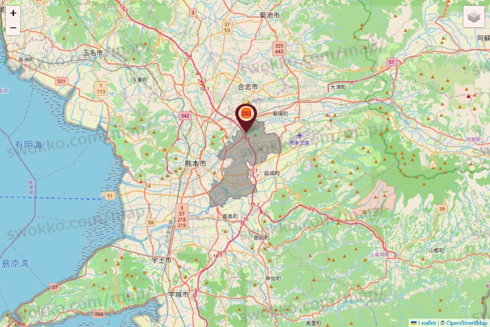 熊本県のバーガーキングの店舗地図