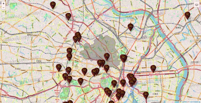 東京都のカフェ ド クリエの店舗地図