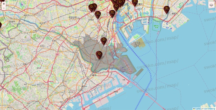 東京都のカフェ ド クリエの店舗地図
